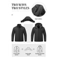 thumbnail image 3 of Chrisuno Running Light Weight Spring Jackets Mens Coat Men's Water Resistant Special Ops Military Softshell Jacket With Hood Dark Grey 2XL, 3 of 5