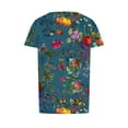thumbnail image 4 of Cilsoka Womens Printed Tops Short Sleeve Summer Casual Crew Neck Shirts Floral Blouse Pleated Tunics Tops 2026 Fashion Clothing, 4 of 6