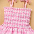 thumbnail image 6 of IBTOM CASTLE Toddler Baby Girls Pink Plaid Ruffle Romper Gingham Dress 1st Birthday Outfit Summer Boho Halloween Cosplay Dress up 9-12 Months Pink Romper, 6 of 8