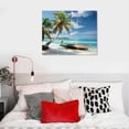 thumbnail image 5 of Nawypu Caribbean Beach Pictures Canvas Wall Art Landscape Poster Prints Wall Decor、For Living Room Bedroom Office With Framed, 5 of 6