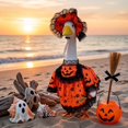 thumbnail image 6 of Halloween Porch Goose Outfit Pumpkin Dress with Witch Hat, Goose for 17 Inch Statue, Outdoor Lawn Decor Yard Garden Display, 6 of 6