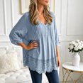 thumbnail image 6 of QGJZVUNL Flowy V Neck T Shirts for Women Fall Clothes Casual Long Sleeve Blouses Business Work Tops Size 4XL, 6 of 8