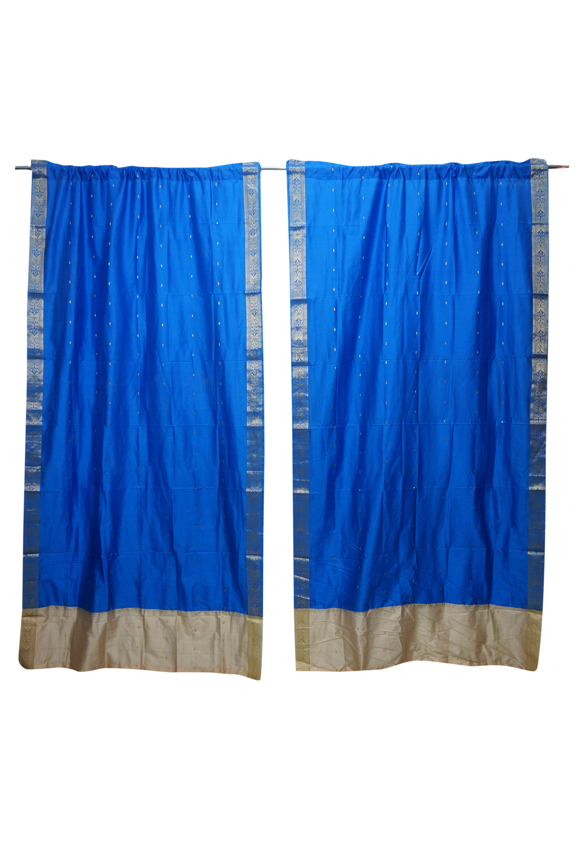Mogul Blue 2 Sari Curtain Drape Panel Window Treatment 84 Inch