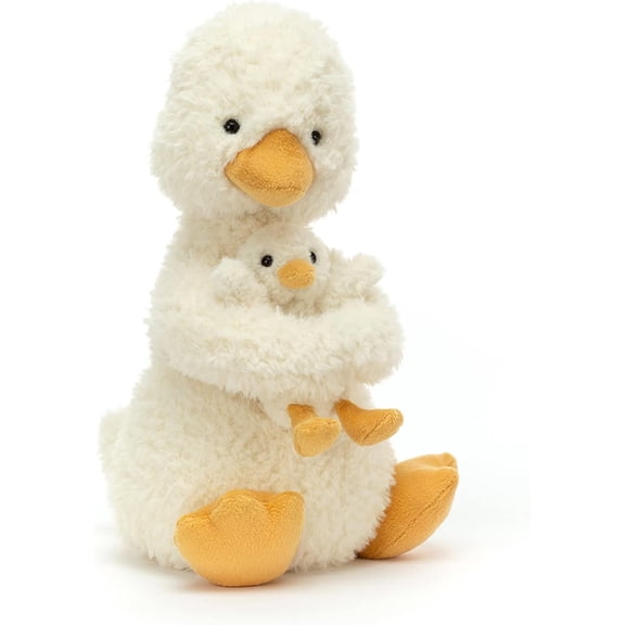 Jellycat Huddles Duck Stuffed Animal, 10 inches - Ducks & Ducklings Plush Toy - Classic Children's Gift