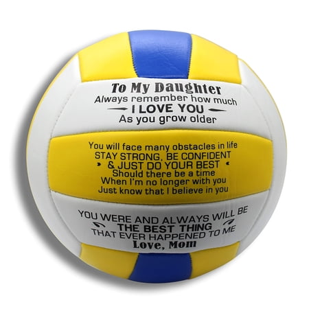 Uloveido To My Daughter Round Volleyball Kids Gift from Mom Dad (Yellow)