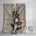 thumbnail image 4 of Funny Farm Animals Standard Shower Curtain Set, Waterproof Shower Curtains for Bathroom, Vintage Barn Brown Sunflowers Washable Fabric Bath Curtain for Bathtub Decoration with Hooks 72x72 Inches, 4 of 9