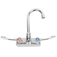 thumbnail image 3 of Commercial Stainless Steel 4" Center Wall-Mount Gooseneck Faucet for Hand Sink with Wrist Handle Levers, 3 of 3