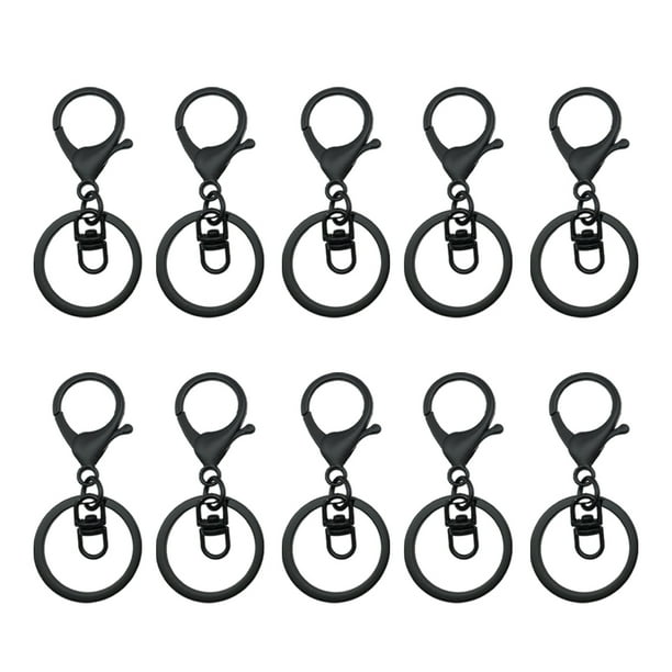 Billuyoard 10 ganchos de metal para llavero, accesorios duraderos y elegantes para manualidades de joyería DIY, natación, negro Type3 NO3