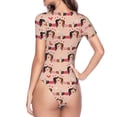thumbnail image 4 of Haiem Dachshund Couple Women's Crew Neck Short Sleeve Bodysuit Tops Stretchy Slim Basic-X-Large, 4 of 9