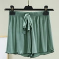 thumbnail image 2 of Kaemgyyd Women Pajama Shorts Solid Color Comfy Lounge Pj Bottom Soft Ruffle Hem Sleepwear Drawstring Flowy Sleep Shorts, 2 of 4