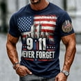 thumbnail image 4 of Xneal 911 25th Anniversary T-Shirt Never Forget 911 Casual Short Sleeve Print Navy Shirts for Men Size 2XL, 4 of 5