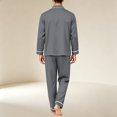 thumbnail image 6 of Men's Pajamas Set Long Sleeve Button Down Sleepwear Soft Relaxed Fit Mens Loungewear Night Pjs Sets, 6 of 6