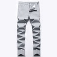 thumbnail image 2 of CPNG Boy's Skinny Jeans Pure Cotton Solid Color Slim Fit Stretch Jeans Straight Leg Fashion Button Front Zipper Denim Pants(Grey,11-12 Years), 2 of 9