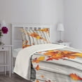 thumbnail image 3 of Ambesonne Autumn Quilted Bedspread Set 2 Pcs, Fall Maple Leafs Tree, Twin Size, Orange White, 3 of 5