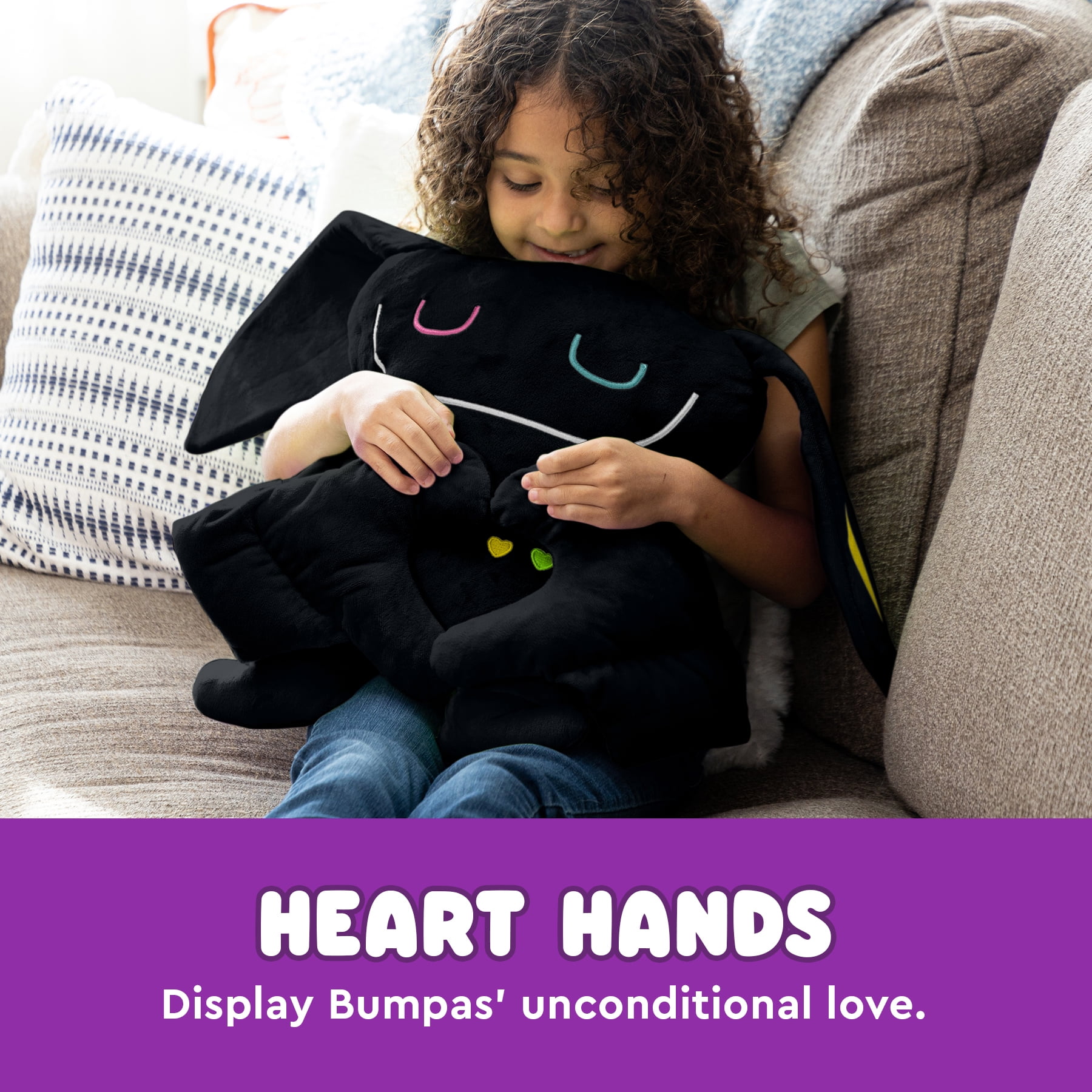 Bumpas Weighted Plush Toy – Machine Washable Calming Stuffed Animal for Kids – Arms and Body are Weighted to Give a Realistic Hug – Soft Companion for Playtime, Naptime & Travel (Rizz)