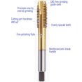thumbnail image 3 of Spiral Point Plug Threading Tap M12 x 1.25 Thread, Ground Threads H2 3 Flutes, High Speed Steel HSS 6542 Metric Screw Milling Threading Tap, Titanium Coated, 3 of 5