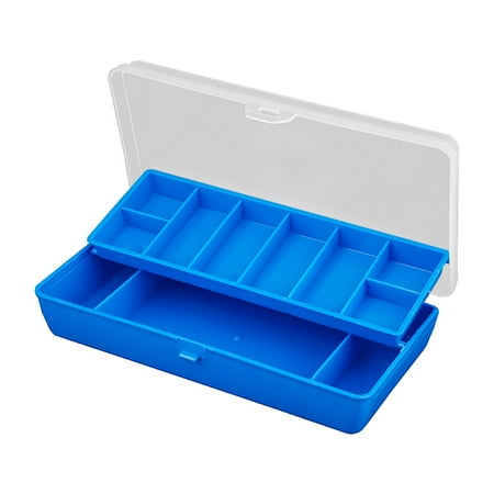 Fishing Tackle Box Organizer Portable Fishing Tackle Storage 11 Compartments Double-layer Lure Bait Case Fishing Lure Bait Organizer Container Tacklebox Bead Box Blue(1pcs)