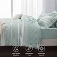 thumbnail image 5 of U by Bedsure Full Comforter Set Sage Green, Bed in a Bag Full Size Bedding 7-Pieces, Striped Bedding Set for All Seasons, 5 of 9