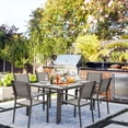 thumbnail image 2 of Homall 7 Piece Outdoor Dining Set for 6, Patio Table and Chairs Set with Textilene, Stackable Breathable Mesh Chairs, All-Weather Patio Furniture for Backyard Deck Poolside, Gray, 2 of 7
