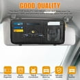 thumbnail image 2 of Car Visor Organizer, Auto Interior Accessories Pocket, Sunglasses Holder Storage Pouch for Car, Multi-Pocket Net Zipper Case Bag for Card License Registration Document Pen Key, Brown, 2 of 8