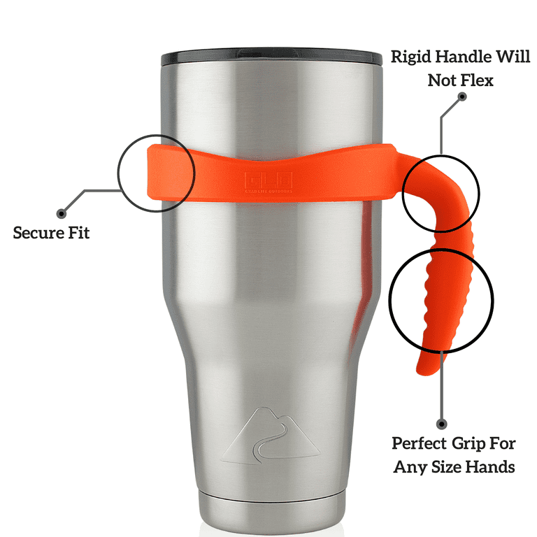 Grab Life Outdoors - Handle For 30oz Tumbler - Fits Ozark Trail, Yeti  Rambler and More - Orange Handle Only