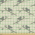 thumbnail image 2 of Botanical Fabric by the Yard Upholstery, Nature Themed Layout of Birds on Leafy Branches Flying Animal Silhouettes, Decorative Fabric for DIY and Home Accents, Champagne Dimgray by Ambesonne, 2 of 5