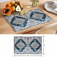 thumbnail image 6 of Blue Grey Boho Floral Placemats Set of 8 Vintage National Flower Place Mats Indoor Wipeable Table Mats Washable Cloth Dining Table Placemats for Kitchen Holiday Party Home Decor 13x19 Inch, 6 of 9