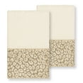 thumbnail image 2 of Authentic Hotel and Spa  Turkish Cotton Cheetah Jacquard Trim Cream 2-piece Hand Towel Set, 2 of 3