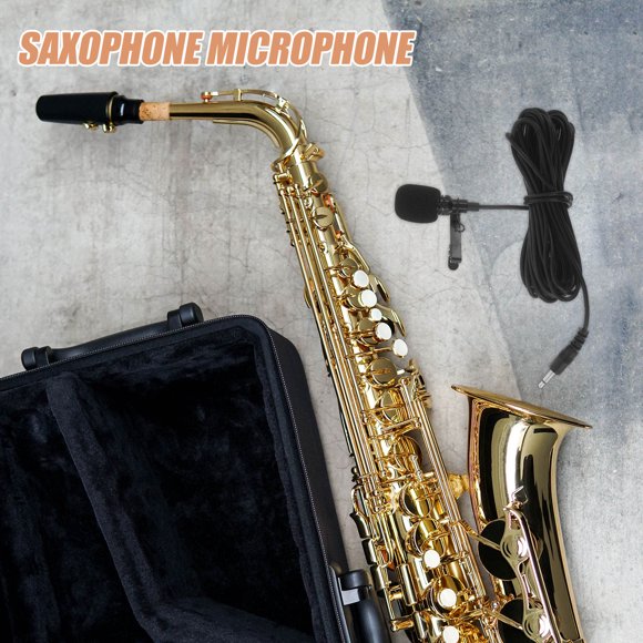 OULII Micrófono Con Clip Negro Para Saxófono Con Estable Para Instrumentos De