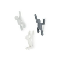 Umbra Buddy Decorative Wall Mounted 3 Hooks Multicolor Grey