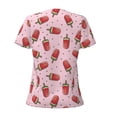 thumbnail image 4 of Naloa Watermelon Ice Cream Print T-Shirts Short Sleeve V Neck Tees for Women Fashion Tops Trendy Lightweight Soft Casual Summer Outfits Clothes, 4 of 5