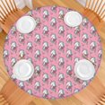 thumbnail image 2 of Pink Cartoon Unicorn Flower Pattern Round Fitted Tablecloth with Elastic Edge,Dining Table Cover Waterproof,Outdoor Round Tablecloth for Camping,Dining,Indoor and Outdoor, 2 of 7