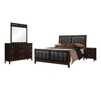 Carlton Bedroom Set with Upholstered Headboard Cappuccino