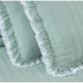 thumbnail image 4 of Chezmoi Collection Bonnie 3-Piece 100% Cotton Quilt Set Queen Size, Aqua - Double Frayed Ruffled Edge Lightweight Pre-Washed Soft-Finished Cotton Bedspread for All Season, 4 of 9