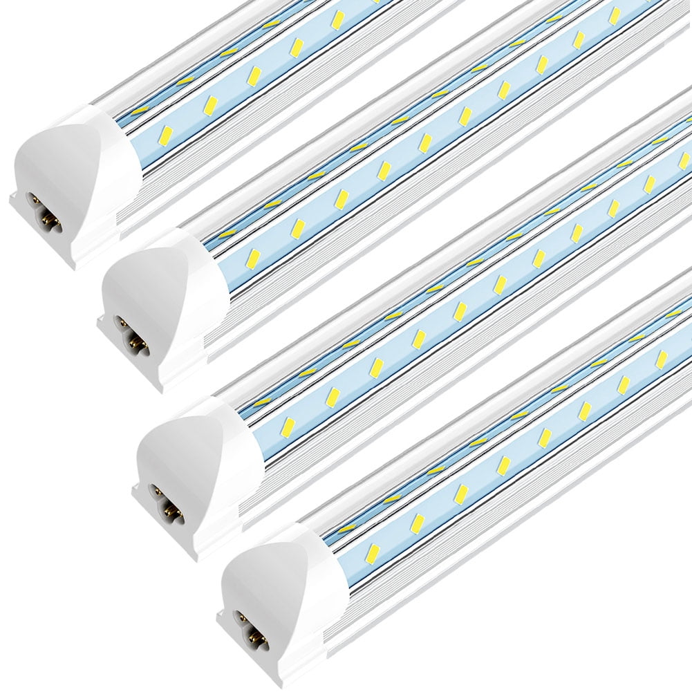 6 PACK LED Linkable Shop Light 4FT 48W Daylight Fixture V Shape T8 6000K 