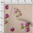 thumbnail image 1 of oneOone Polyester Lycra Fabric Leaves|Pink & Peach Flower Watercolor Printed Fabric 1 Yard 56 Inch Wide, 1 of 4