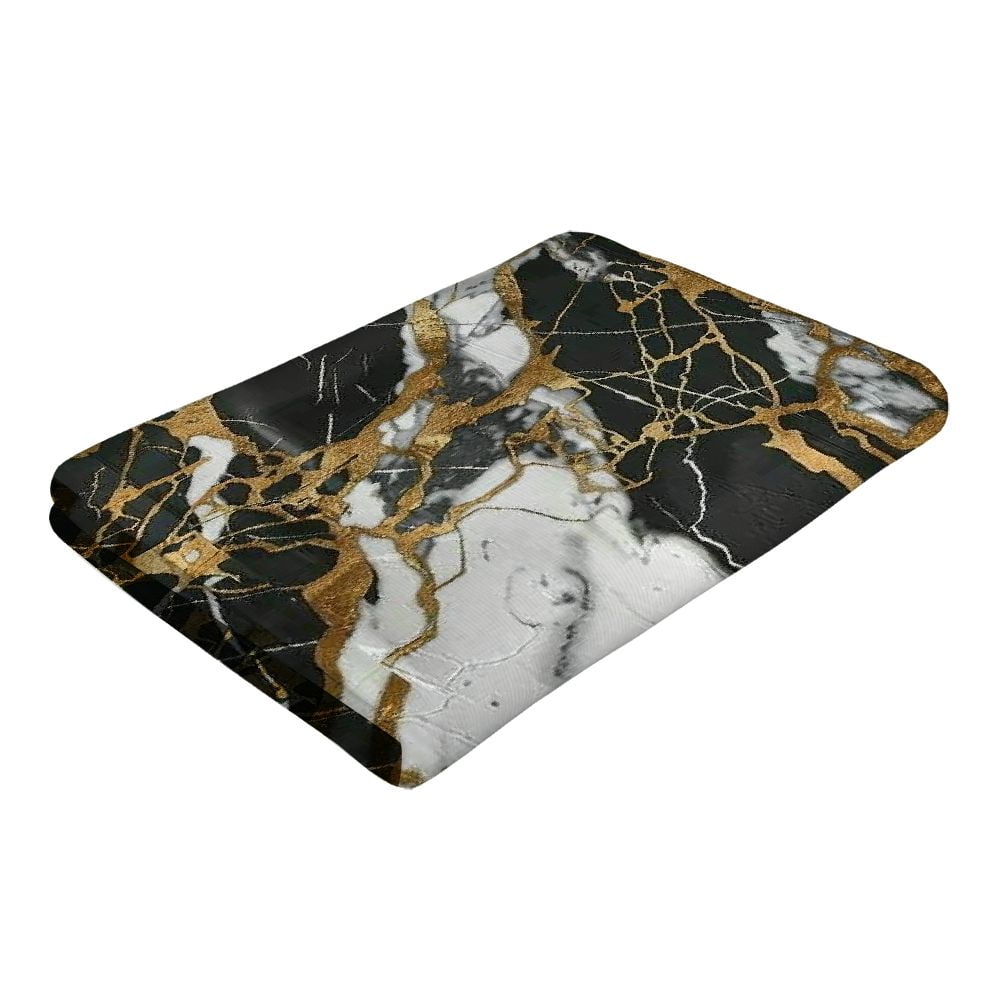 PHYHOO Marble Texture Oversized Quick Dry Microfiber Beach Towel Black Gold Texture Lightweight Sand Free Towel Super Soft &amp; Absorbent for Travel Swimming Sports 30x60in
