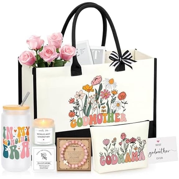 Godmother Proposal Gift, Will You Be My Godmother from GodChild, Mothers Day Christmas Birthday Gifts for Godmom Gifts Ideas Basket Set of 5