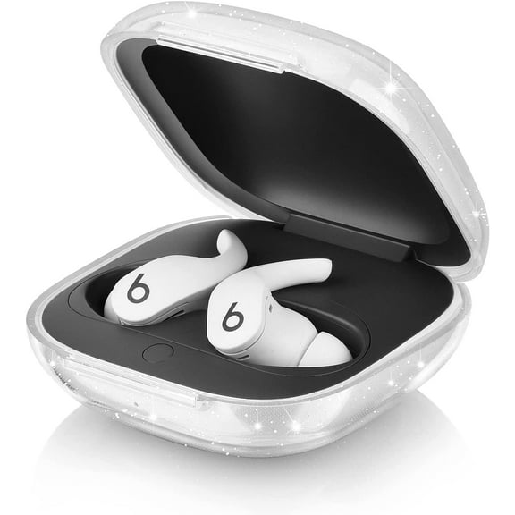 Compatible with Beats Fit Pro Case Cover, Soft Clear TPU Transparent Protective Shockproof Case Designed for Apple Beats Fit Pro 2021 Earbuds Case for Women Men (Clear Glitter)