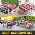 thumbnail image 5 of Valentine's Day Table Cloths for 3 Foot Rectangle Tables, Romantic Love Pink Buffalo Plaid Patio Waterproof Elastic Fitted Tablecloths, Washable Rectangular Table Cover for Camping, 5 of 8