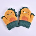 thumbnail image 1 of Guantes para niños, lindos guantes con forma de dinosaurio para dedos, anticaídas, de invierno, cálidos y a prueba de frío, con cordón ajustable, 1 of 6