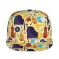 thumbnail image 2 of Daiia Musical Instruments print Flat Bill Hats Flat Brim Trucker Cap Baseball Cap Adjustable Classic Low Profile Hat Unconstructed Plain Cap, 2 of 9
