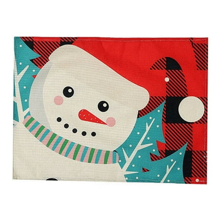 

RnemiTe-amo Christmas Clearance Decor Outdoor！Christmas Decorations Linen Printed Tablecloth Table Decoration Christmas Mat