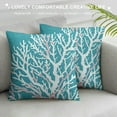 thumbnail image 3 of Creowell Teal Starfish Pillow Covers Summer Coastal Coral Throw Beach Nautical Square Pillowscase Modern Cushion Case Decor for Home Sofa CouchBedroom Living Room White, 3 of 5