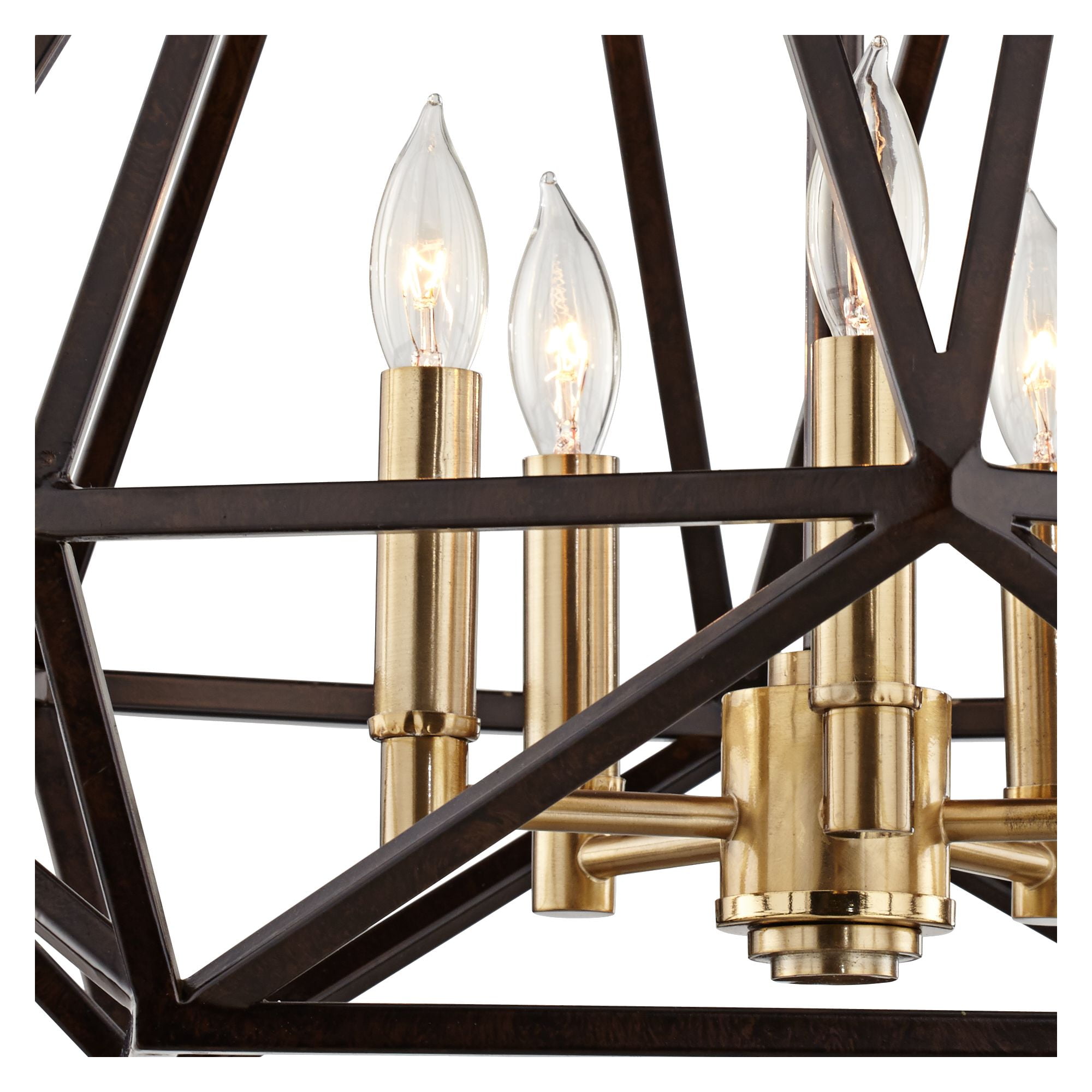 Franklin Iron Works Hawking Bronze Pendant Chandelier 20" Wide Modern Geometric Cage 5-Light Fixture for Dining Room House Kitchen Island Bedroom Home