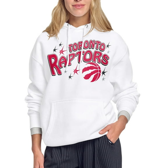 Women's Starter White Toronto Raptors Fireworks Fleece Hoodie