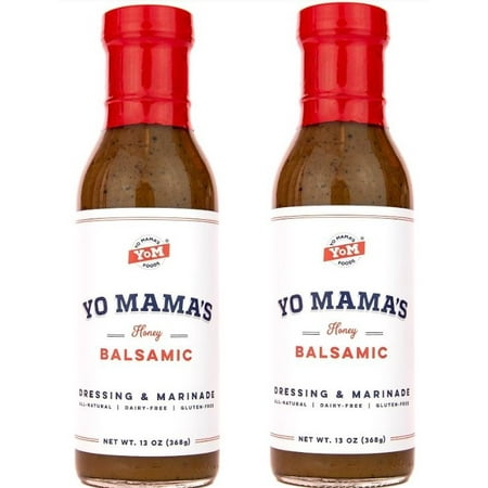 Yo Mama's Foods Gourmet and All-Natural Honey Balsamic Vinaigrette Salad Dressing and Marinade - Low Sugar, Low Carb, Low Sodium, Dairy-Free, and (Best Low Carb Dressing)