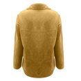 thumbnail image 5 of IROINNID Women's Corduroy Jacket Turndown Lapel Solid Color Long Sleeve Comfy Pockets Buttons Outerwear, Yellow, 5 of 5