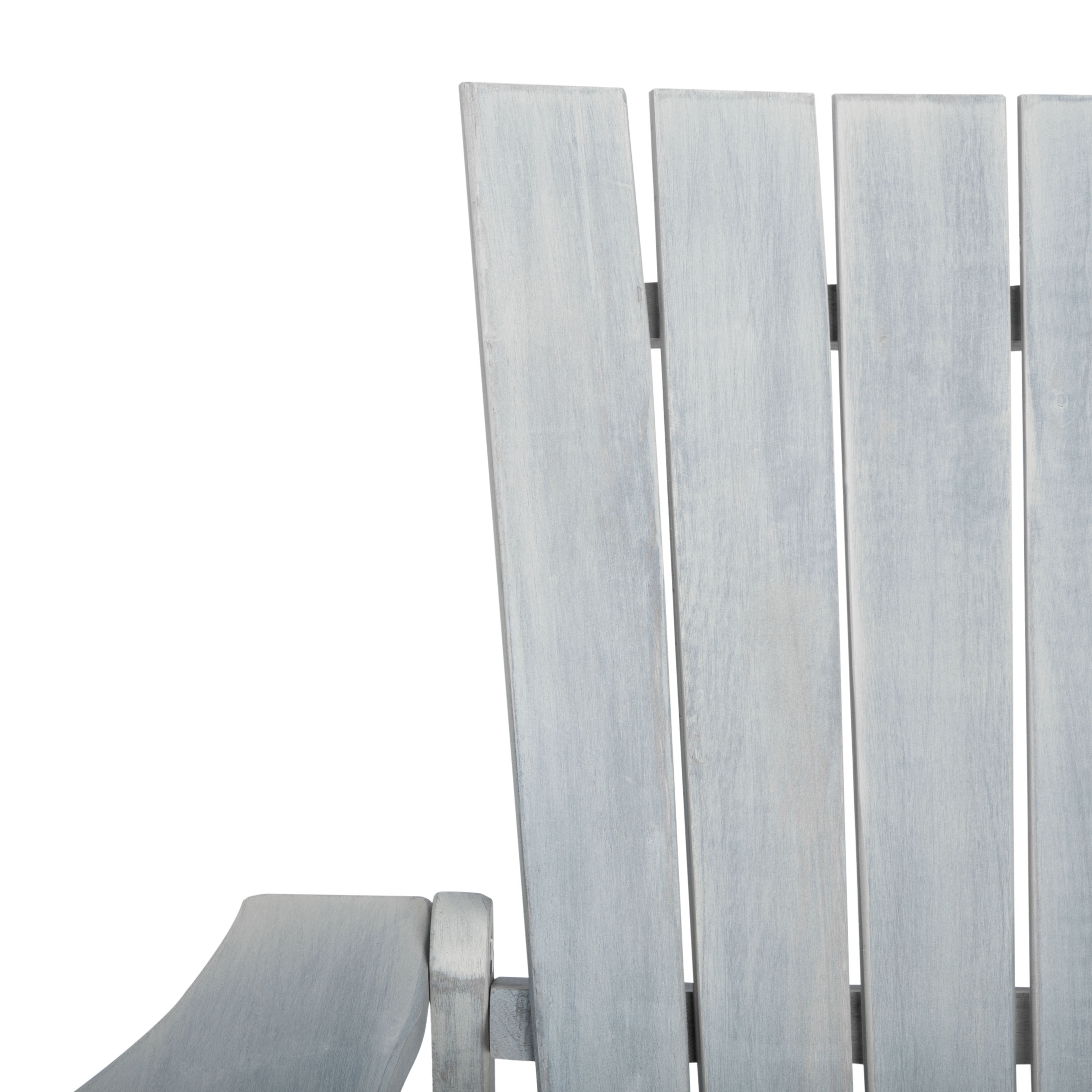 SAFAVIEH Merlin Outdoor Patio Adirondack Chair w/Footrest, Ash Grey