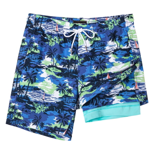 Shorts de Baño Surf Cuz 7" Secado Rápido con Compresión XL Azul